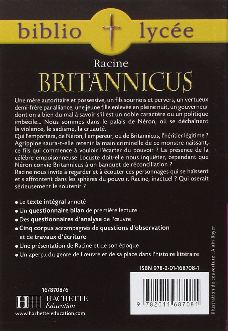 Livre Britannicus - Jean Racine (Livre d'occasion) - ISBN 201168708X