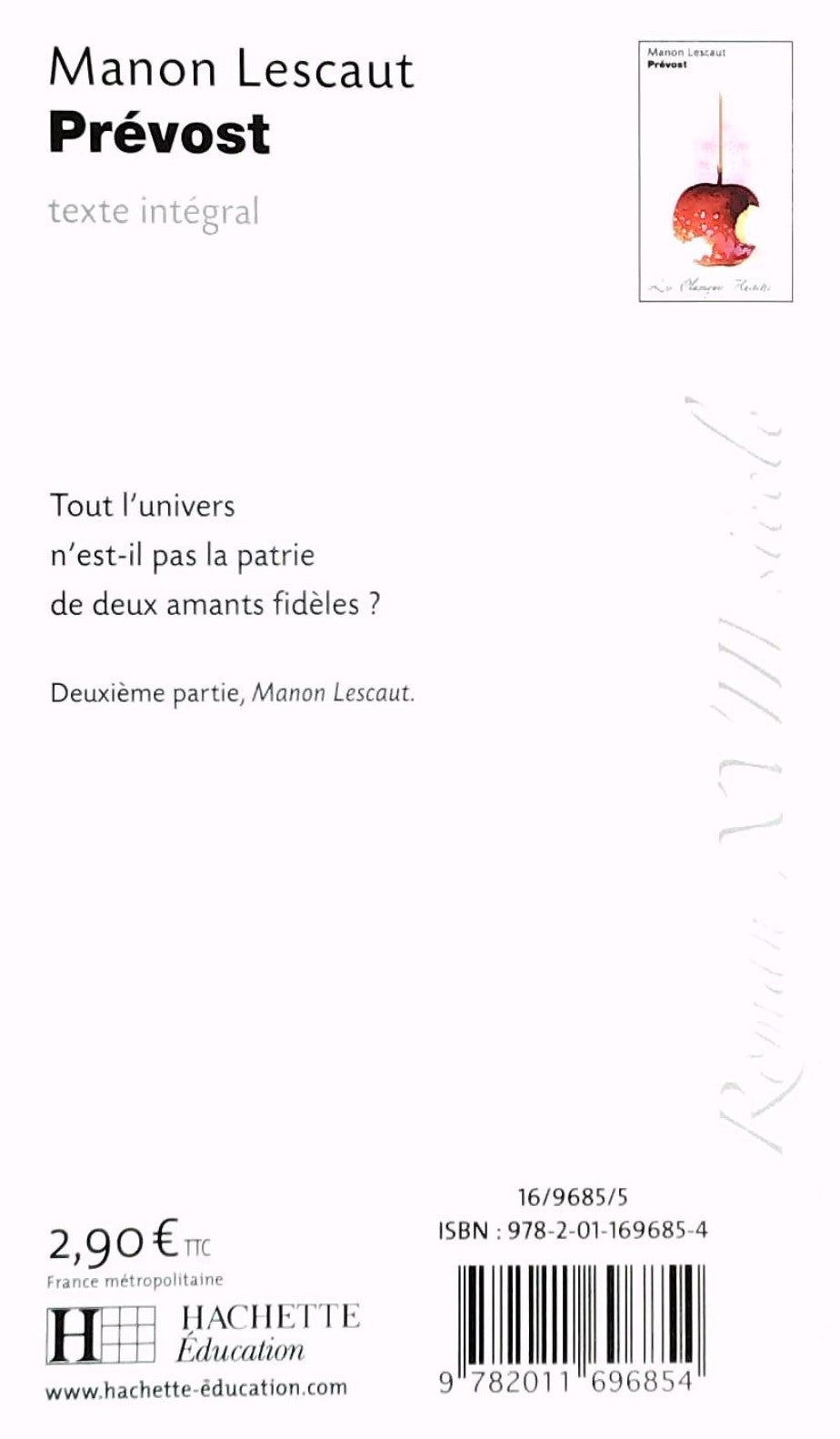 Livre Prévost - Manon Lescaut (Livre d'occasion) - ISBN 2011696852