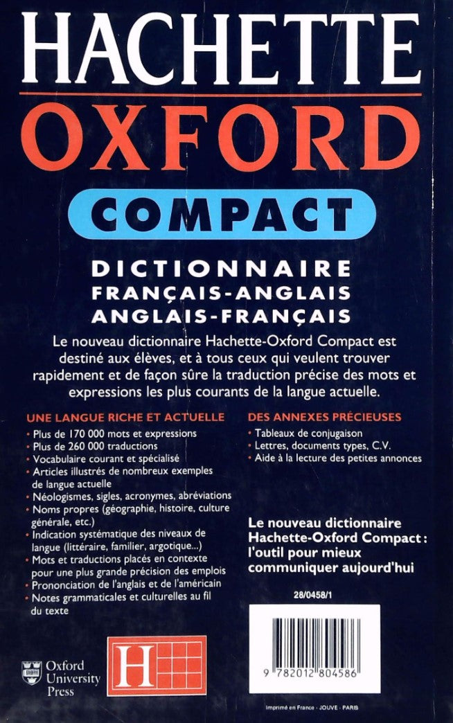 Hachette Oxford Compact Dictionnaire Français-anglais Anglais-français