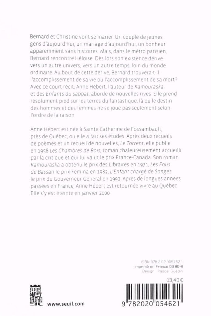 Livre Héloïse - Anne Hébert (Livre d'occasion) - ISBN 2020054620