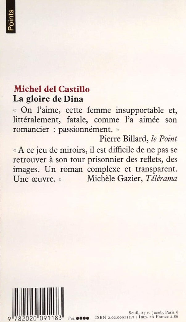 Livre La gloire de Dina - Michel Del Castillo (Livre d'occasion) - ISBN 2020091127