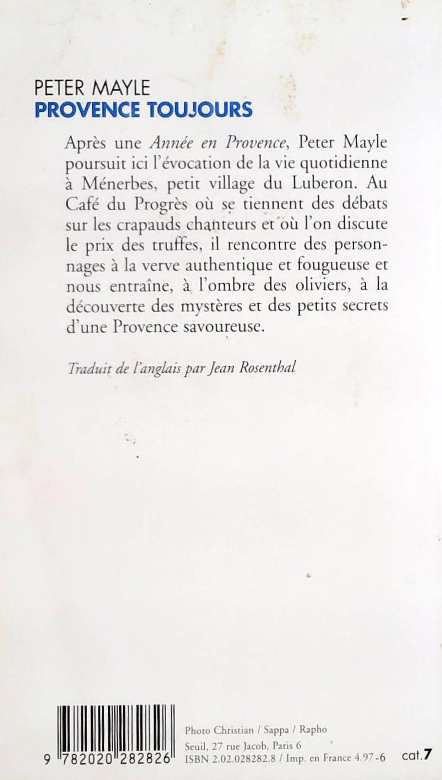 Livre Provence toujours (Peter Mayle) (Livre d'occasion) - ISBN 2020282828