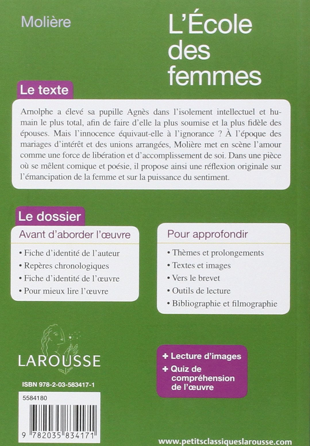 Livre L'École des femmes - Molière (Livre d'occasion)