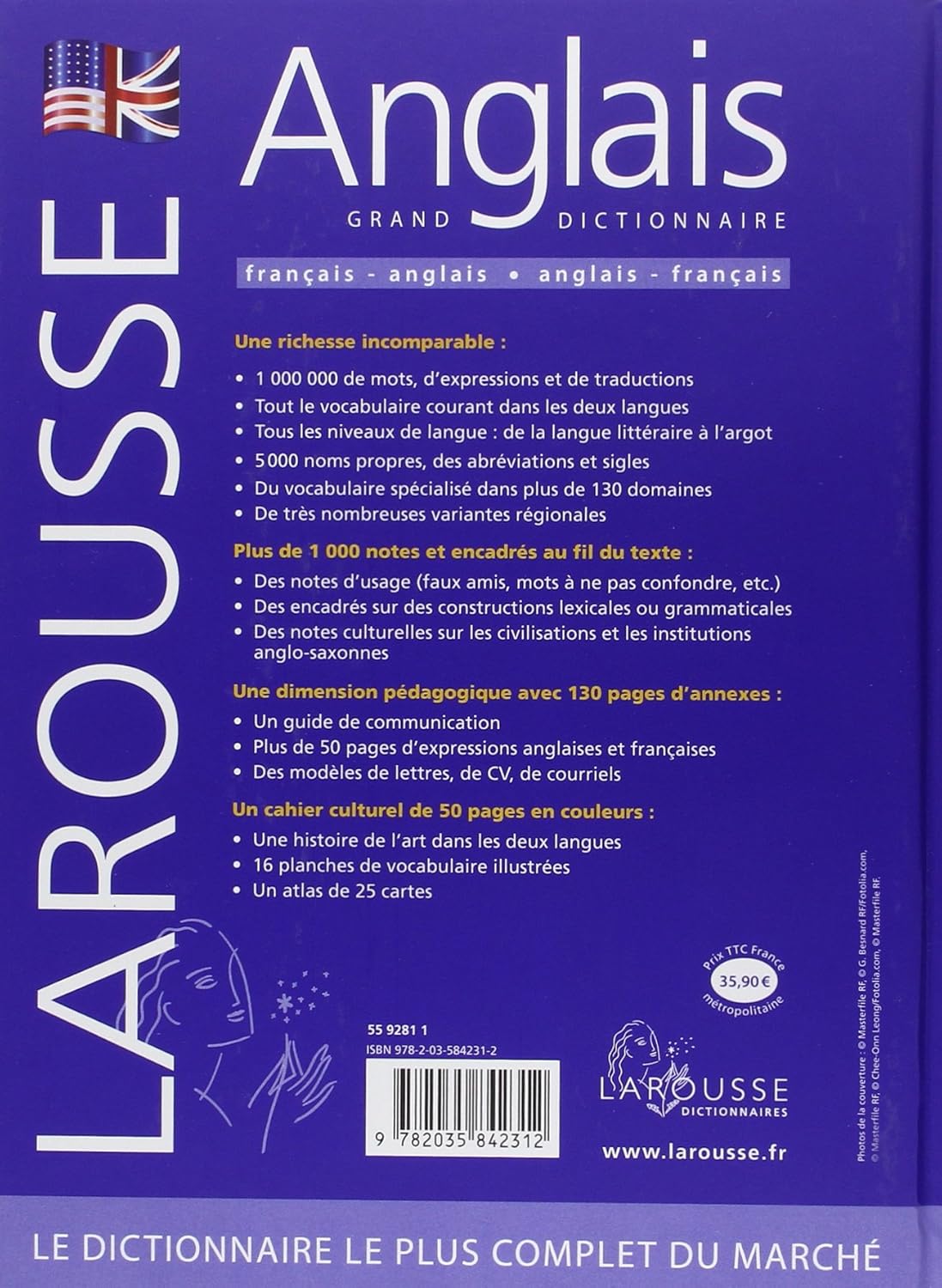 Livre Larousse Anglais Grand Dictionnaire Français-Anglais Anglais-Français - Collectif (Livre d'...