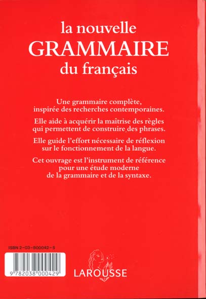 Livre La nouvelle grammaire du français - Larousse (Livre d'occasion) - ISBN 2038000425