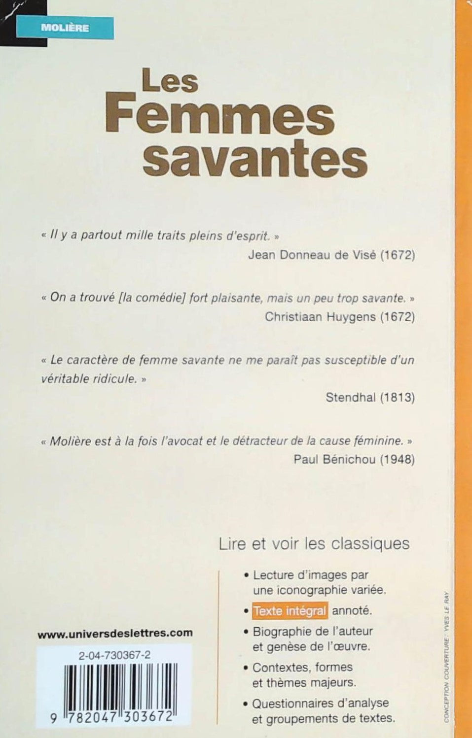 Livre Les femmes savantes - Molière (Livre neuf) - ISBN 2047303672