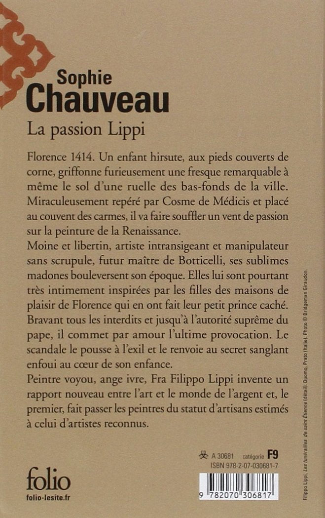 Livre La passion Lippi - Sophie Chauveau (Livre d'occasion) - ISBN 207030681X