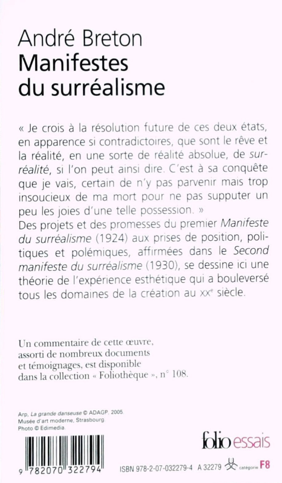 Livre Manifestes du surréalisme - André Breton (Livre d'occasion) - ISBN 2070322793
