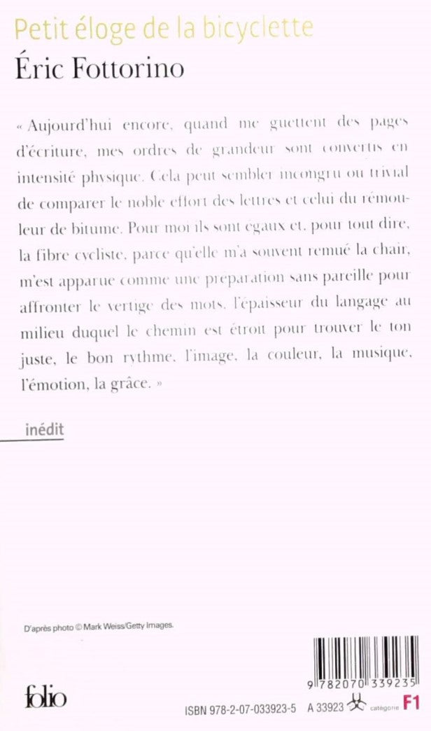 Livre Petit éloge de la bicyclette - Éric Fottorino (Livre d'occasion) - ISBN 2070339238