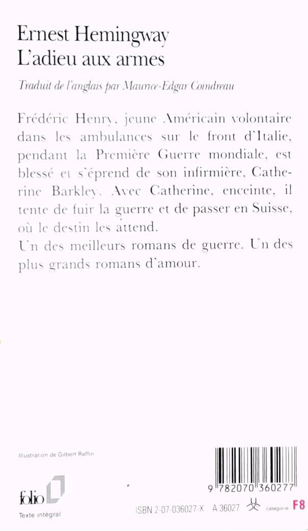 L'adieu aux armes (Ernest Hemingway)