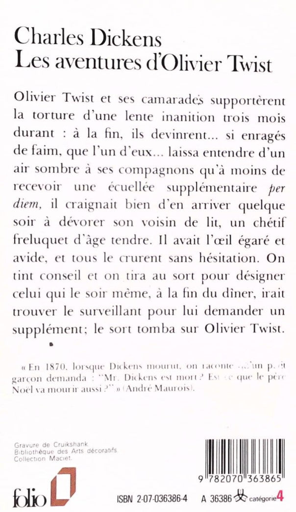 Livre Les aventure d'Oliver Twist - Charles Dickens (Livre d'occasion) - ISBN 2070363864