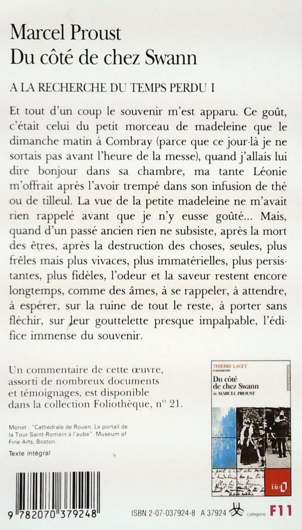 Livre Du côté de chez Swann - Marcel Proust (Livre d'occasion) - ISBN 2070379248