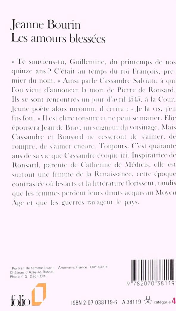 Livre Les amours blessées - Jeanne Bourin (Livre d'occasion) - ISBN 2070381196