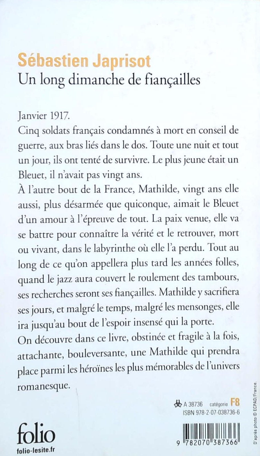 Livre Un long dimanche de fiançailles - Sébastien Japrisot (Livre d'occasion) - ISBN 2207236102