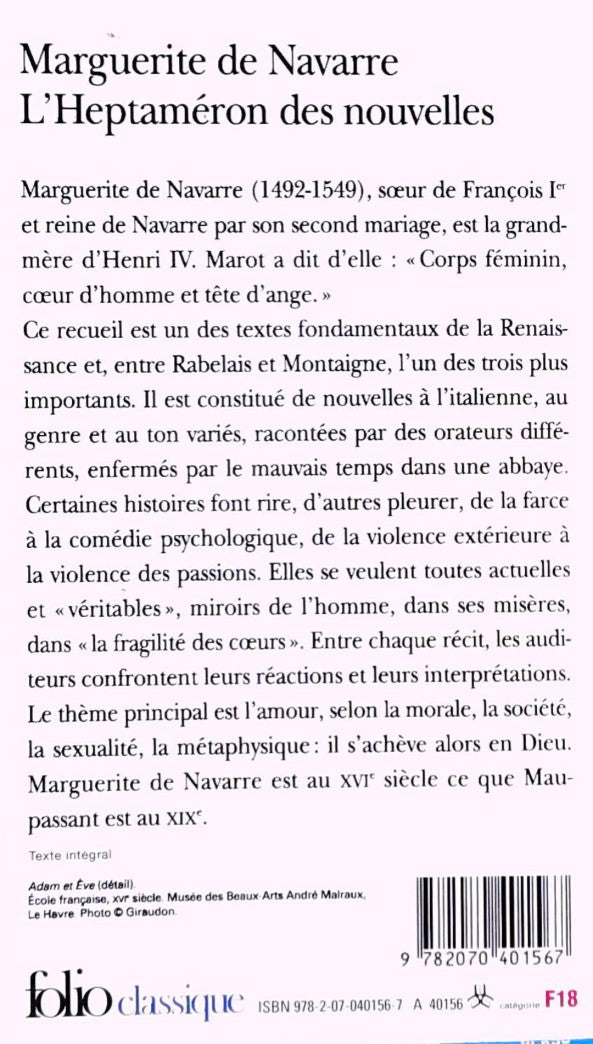 Livre L'Heptaméron - Marguerite de Navarre (Livre d'occasion) - ISBN 2070401561