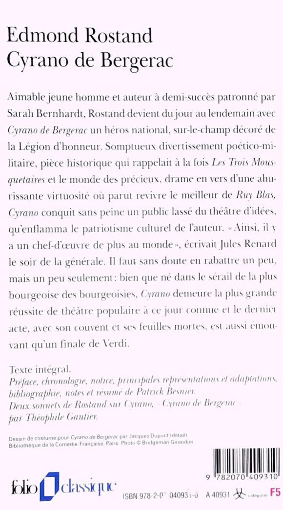 Livre Cyrano De Bergerac - Edmond Rostand (Livre d'occasion) - ISBN 2070409317