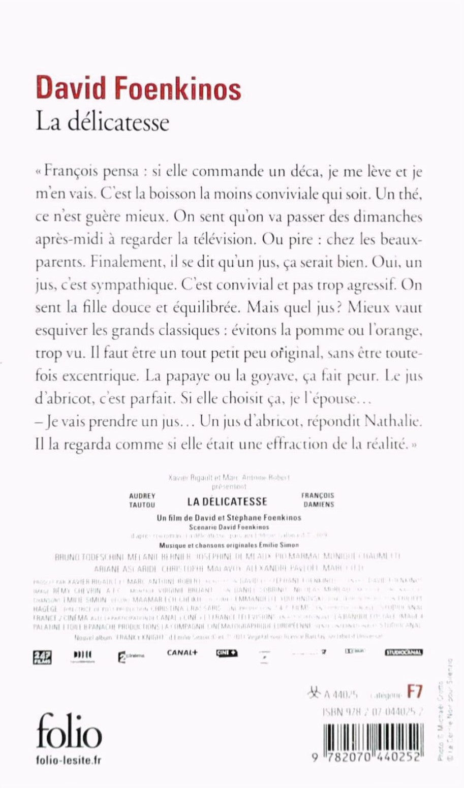 Livre La délicatesse - David Foenkinos (Livre d'occasion) - ISBN 2070440257