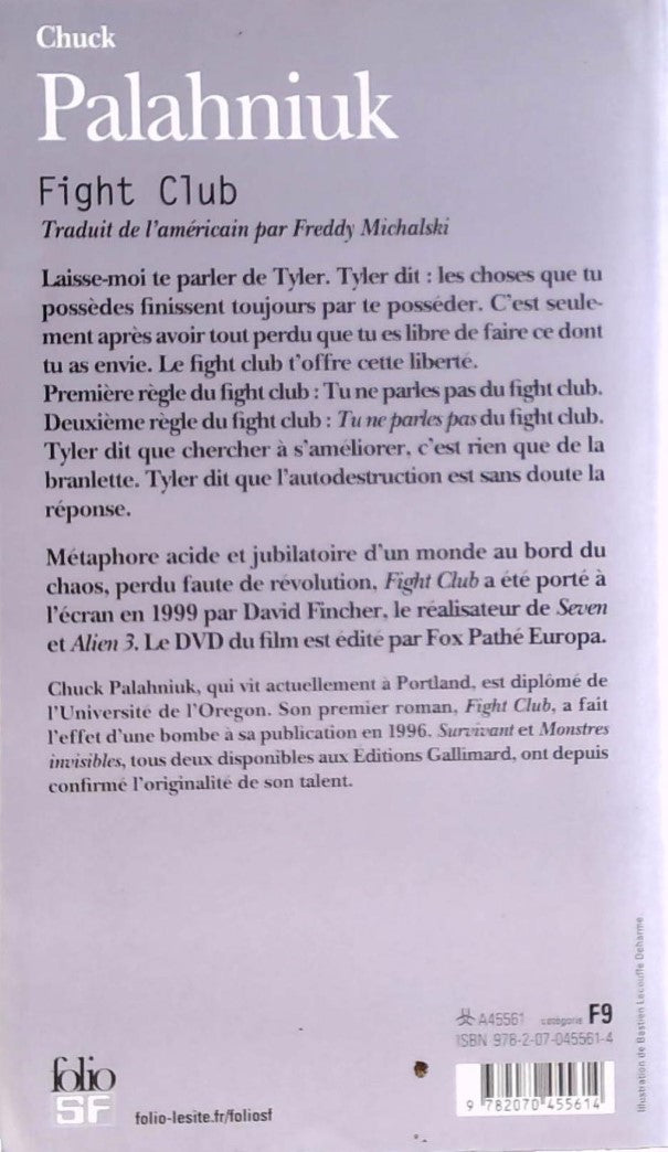 Livre Fight Club (Chuck Palahniuk) (Livre d'occasion) - ISBN 2070455610