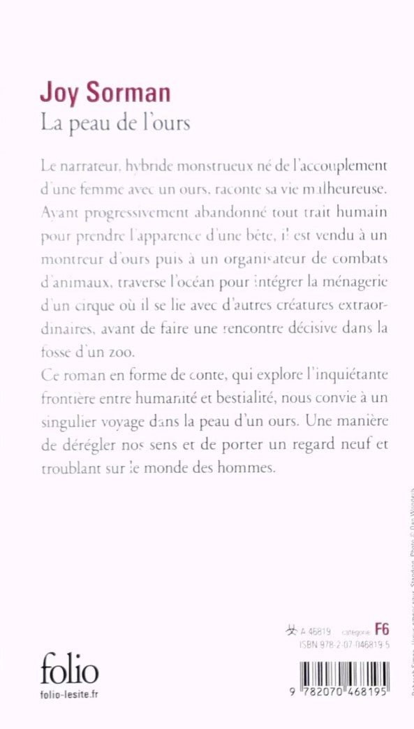 Livre La peau de l'ours - Joy Sorman (Livre d'occasion) - ISBN 2070468194