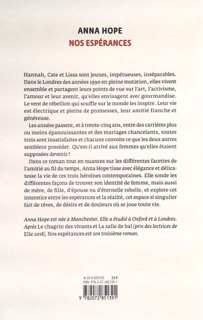 Livre Nos espérances - Anna Hope (Livre d'occasion) - ISBN 2072851394