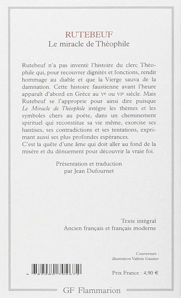 Livre Le miracle de Théophile - Rutebeuf (Livre d'occasion)