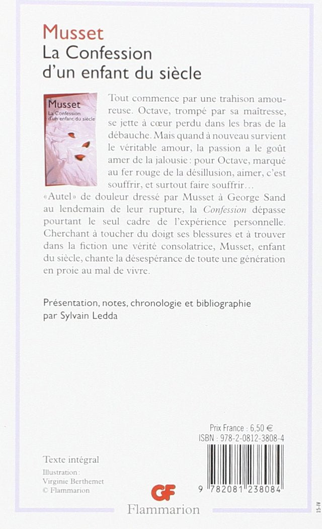 Livre La confession d'un enfant du siècle - Alfred de Musset (Livre d'occasion) - ISBN 208123808X