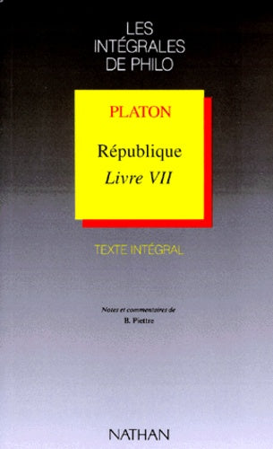 Livre La République, livre VII - Platon (Livre d'occasion)