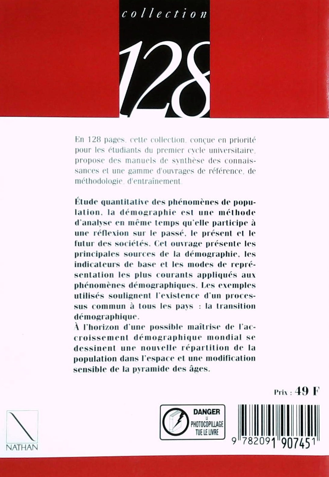 Livre Introduction à la démographie - Catherine Rollet (Livre d'occasion) - ISBN 2091907455