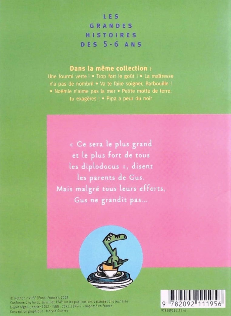 Livre Qu'est ce qui fait grandir les Diplodocus - Didier Lévy (Livre d'occasion) - ISBN 2092111957