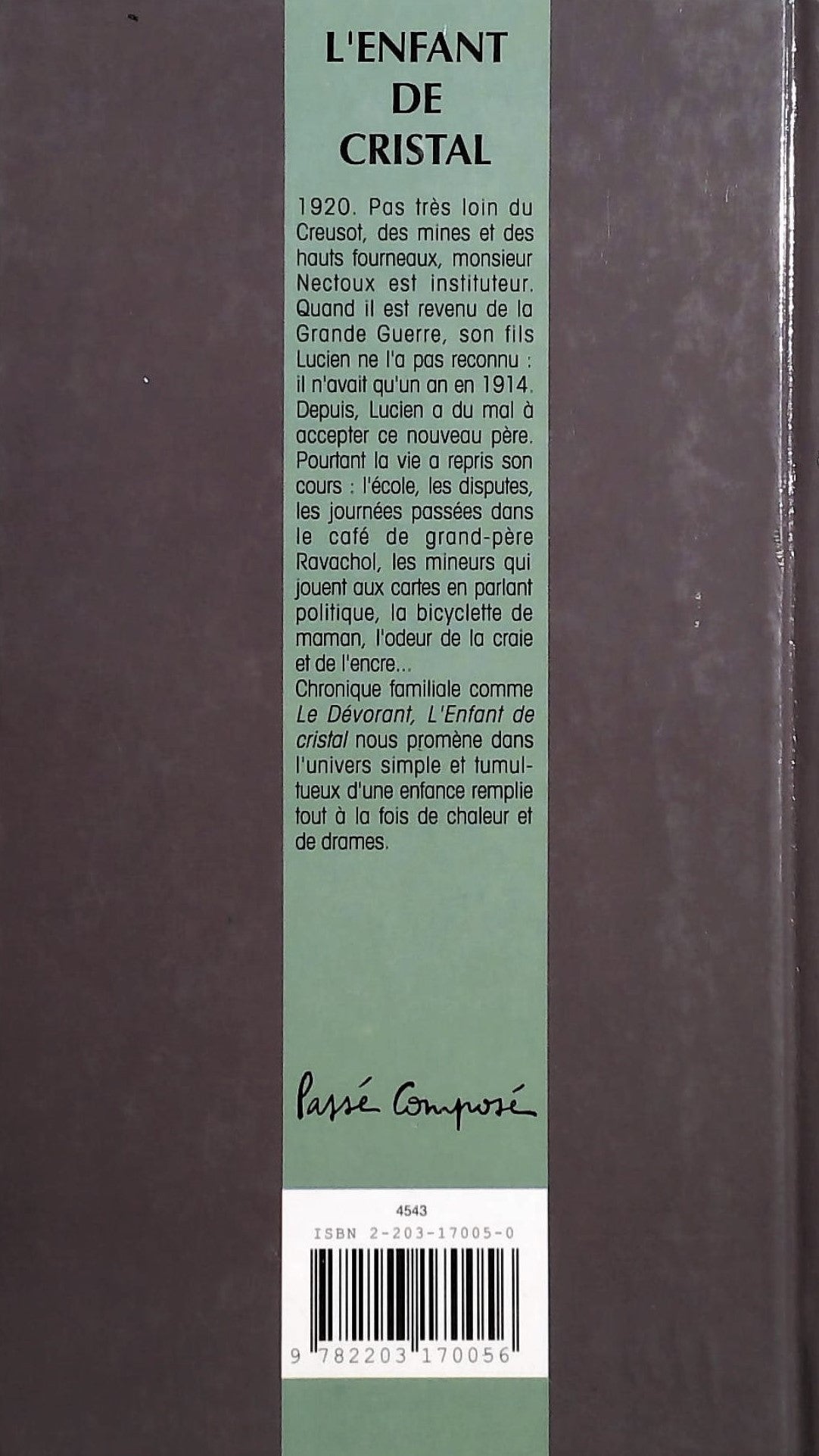 Livre L'enfant de cristal - Yves Sandre (Livre d'occasion) - ISBN 2203170050