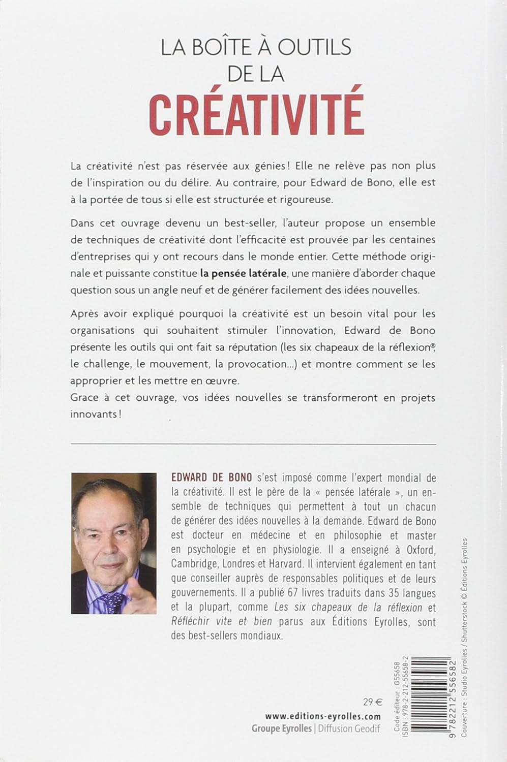 Livre La boîte à outils de la créativité : Par l'inventeur de la pensée latérale - Edward De Bono...