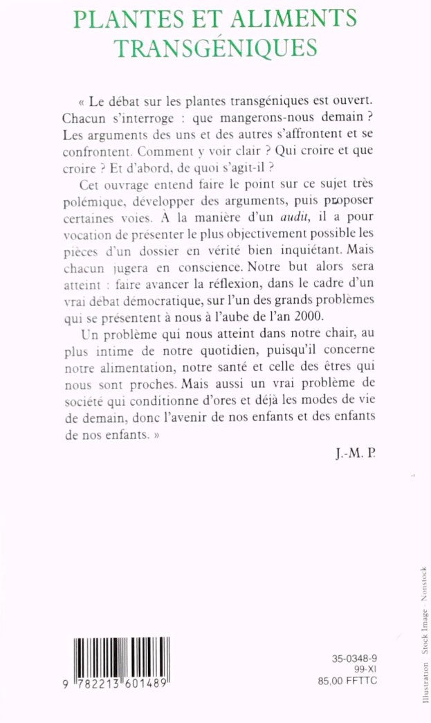 Livre Plantes et aliments transgéniques - Jean-Marie Pelt (Livre d'occasion) - ISBN 2213601488