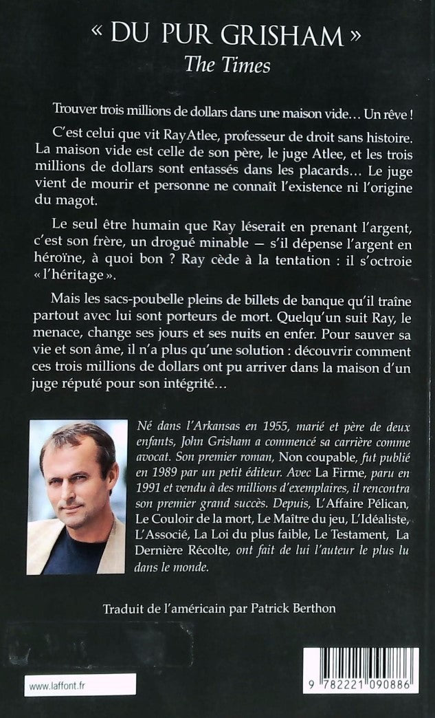 Livre L'héritage - John Grisham (Livre d'occasion) - ISBN 2702882471