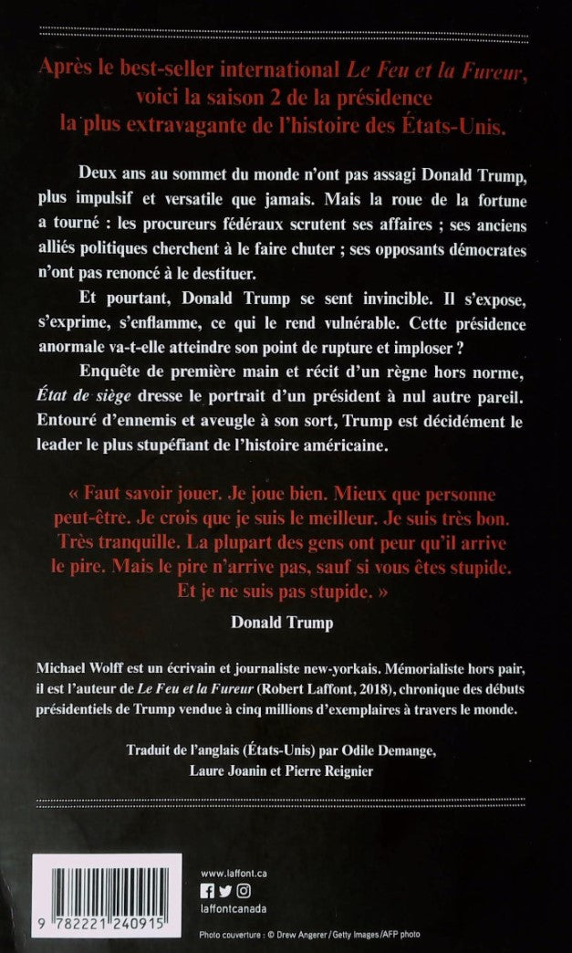 Livre État de siège : Trump seul contre tous - Michael Wolff (Livre d'occasion)