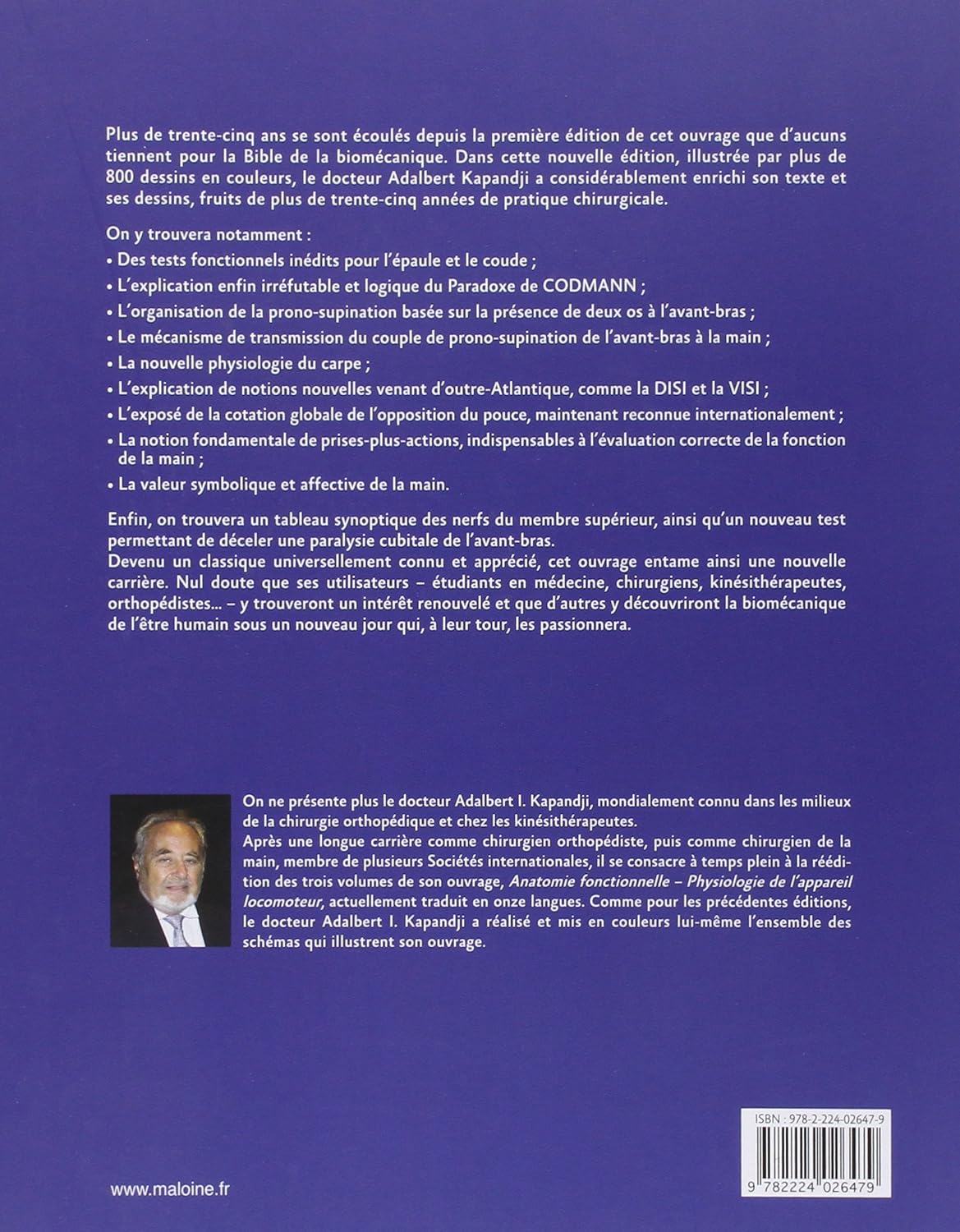 Livre Membre supérieur - A.I. Kapandji (Livre neuf) - ISBN 2224026471