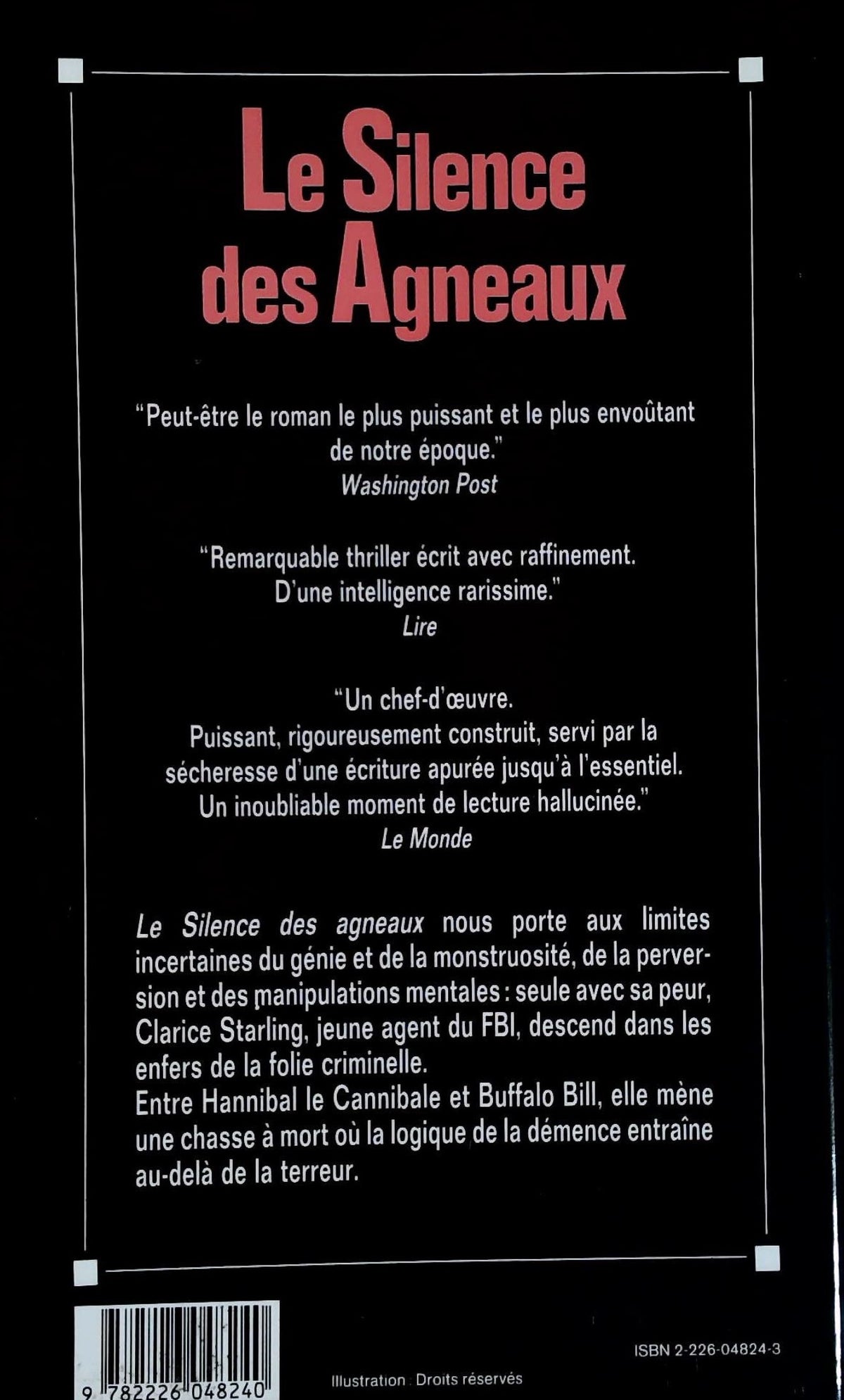 Livre Le silence des Agneaux (Thomas Harris) (Livre d'occasion) - ISBN 2226048243