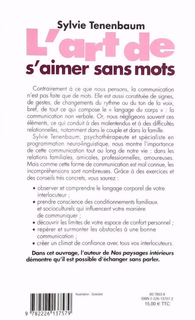 Livre L'art de s'aimer sans mots - Sylvie Tenenbaum (Livre d'occasion) - ISBN 2226137572