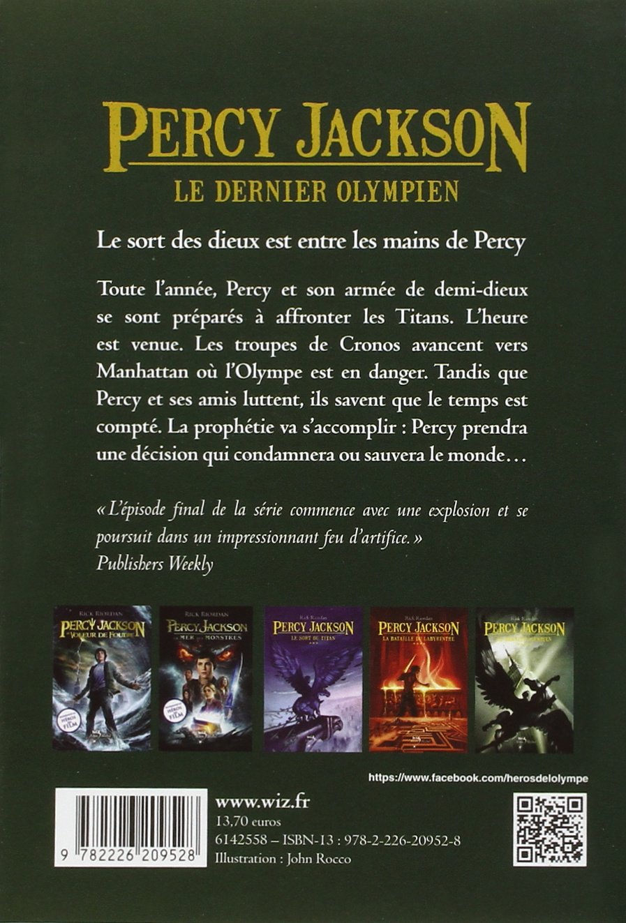 Percy Jackson # 5 : Le dernier olympien (Rick Riordan)