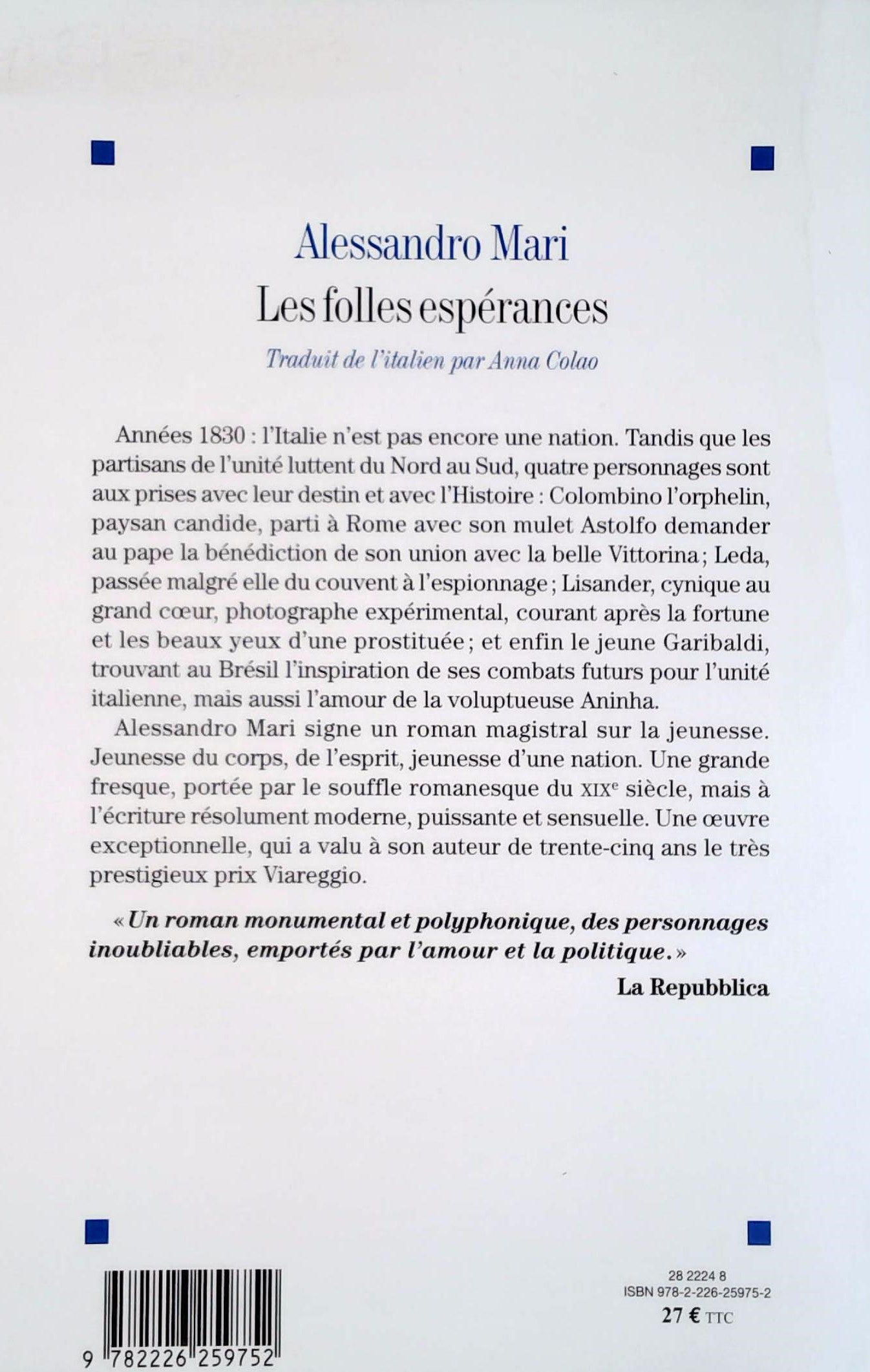 Livre Les folles espérances - Alessandro Mari (Livre d'occasion) - ISBN 2226259759
