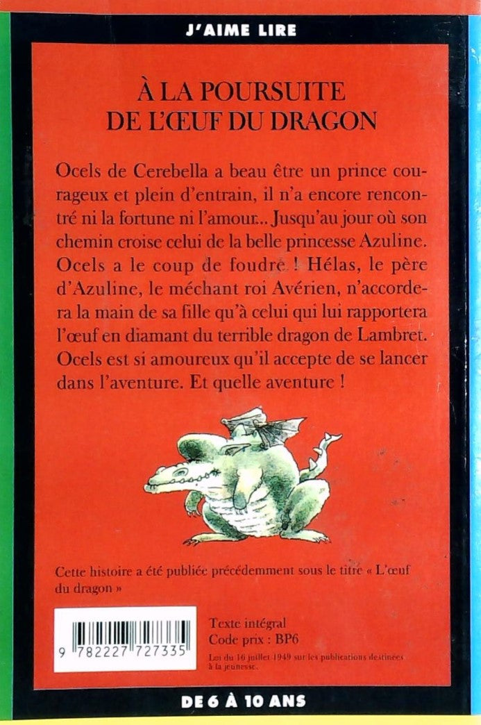 Livre À la poursuite de l'oeuf du dragon - Dominique Pérez (Livre d'occasion) - ISBN 2227727330