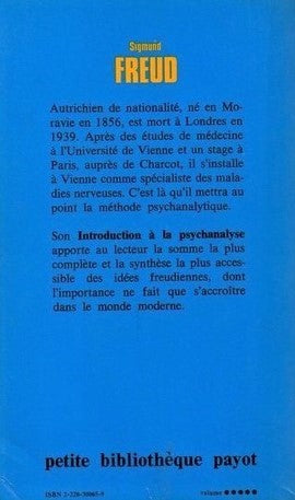 Introduction à la psychanalyse (Freud Sigmund)