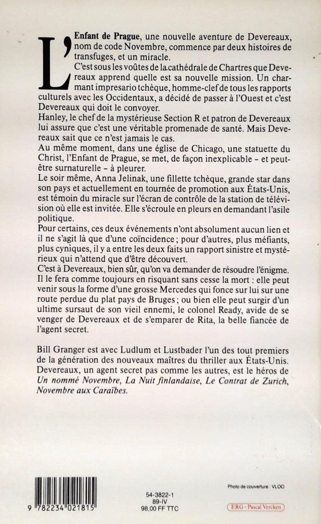 Livre L'enfant de Prague - Bill Granger (Livre d'occasion) - ISBN 2234021812