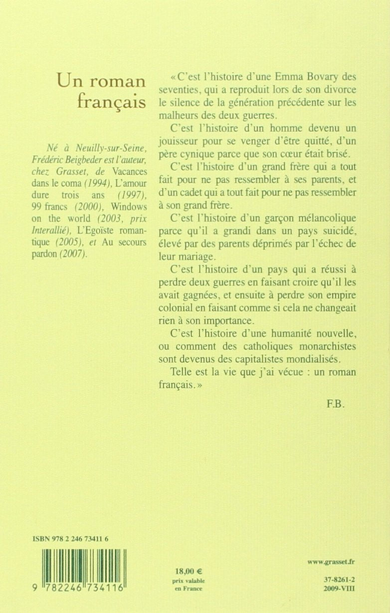 Livre Un roman français - Frédéric Beigbeder, (Livre d'occasion) - ISBN 2246734118