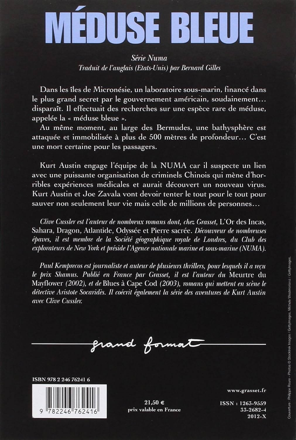 Livre Méduse bleue - Clive Cussler (Livre d'occasion) - ISBN 2246762413