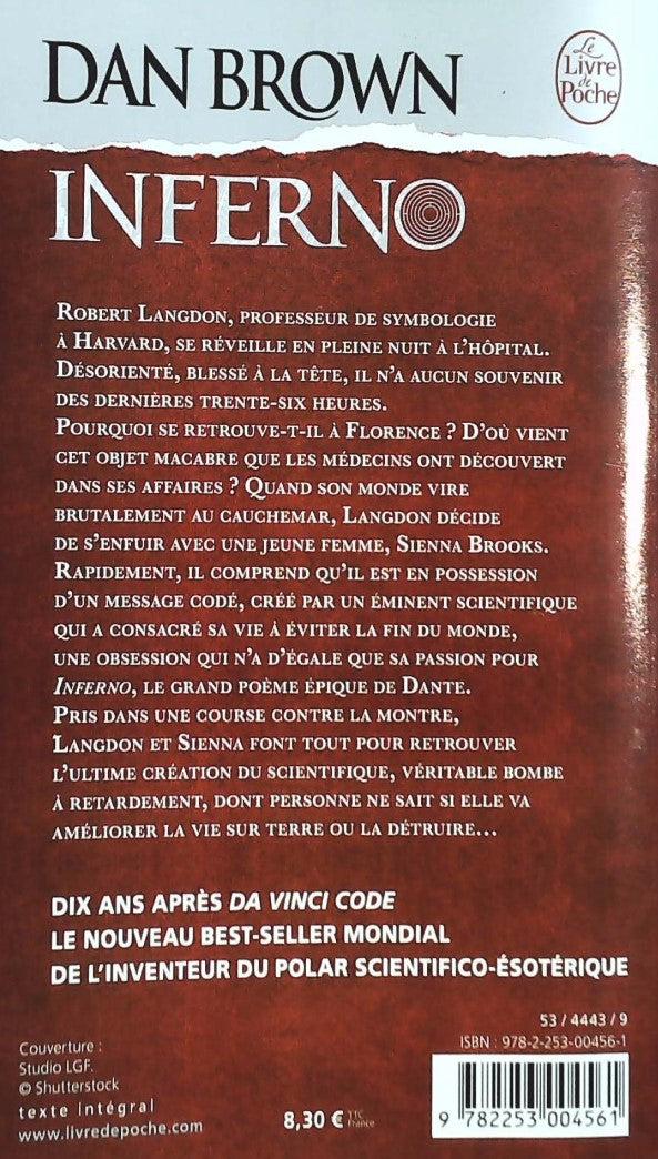 Livre Inferno - Dan Brown (Livre d'occasion) - ISBN 2253004561