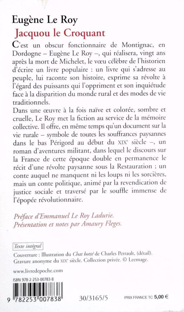 Livre Jacquou Le Croquant - Eugène Le Roy (Livre d'occasion) - ISBN 2253007838