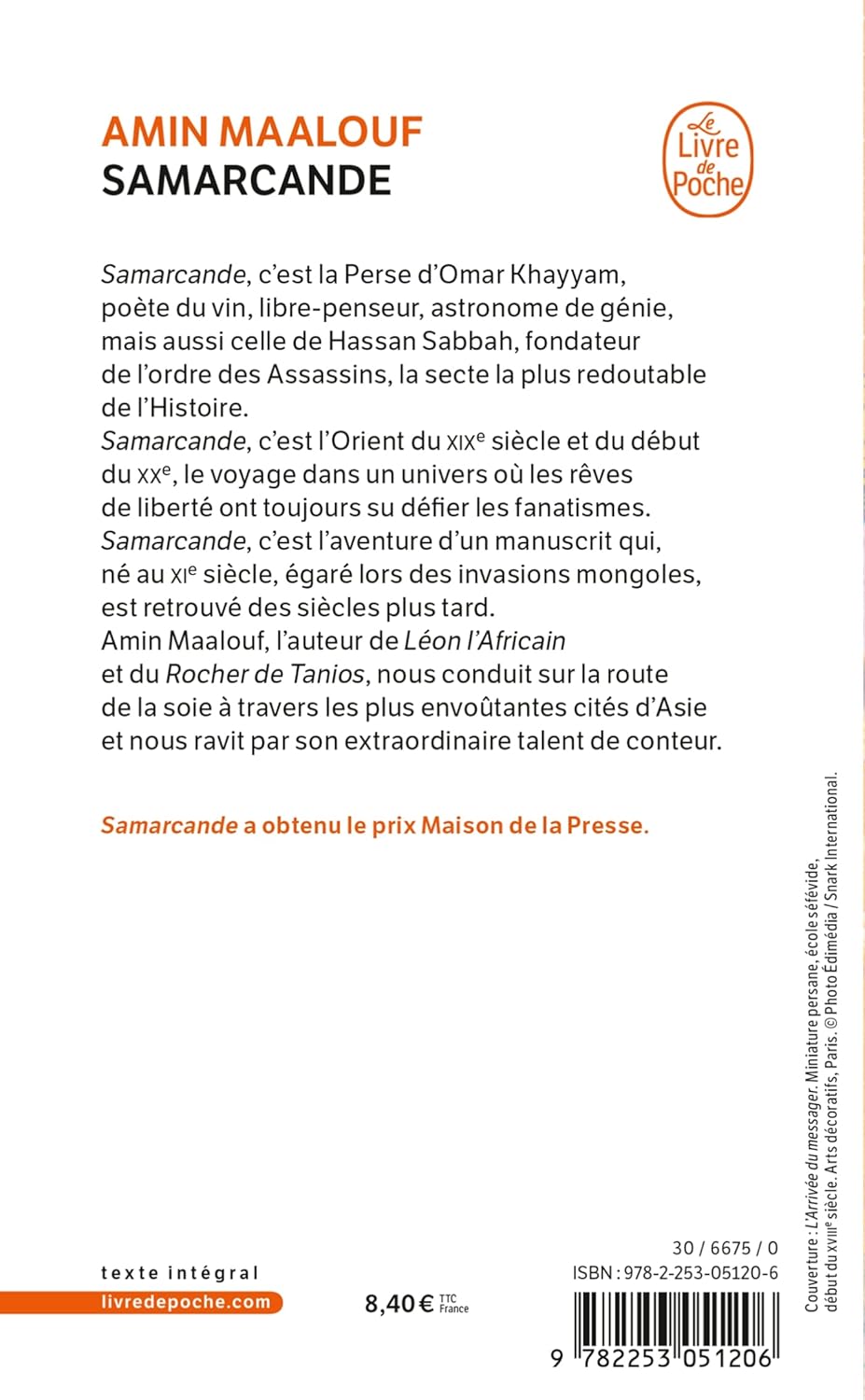 Livre Samarcande - Amin Maalouf (Livre d'occasion) - ISBN 2253051209