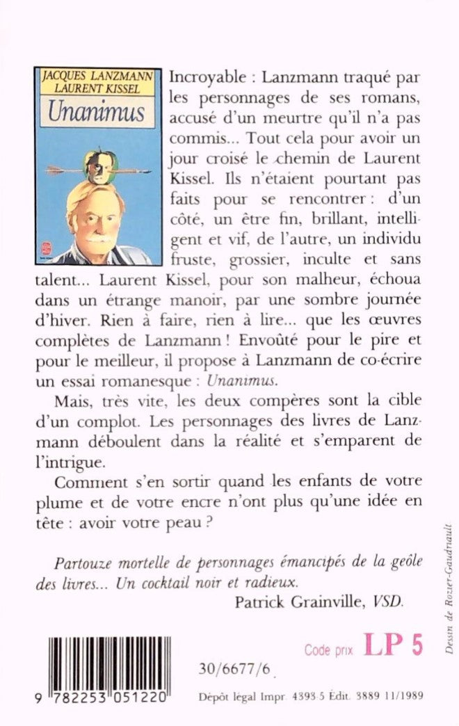 Livre Unanimus - Jacques Lanzmann (Livre d'occasion) - ISBN 2253051225