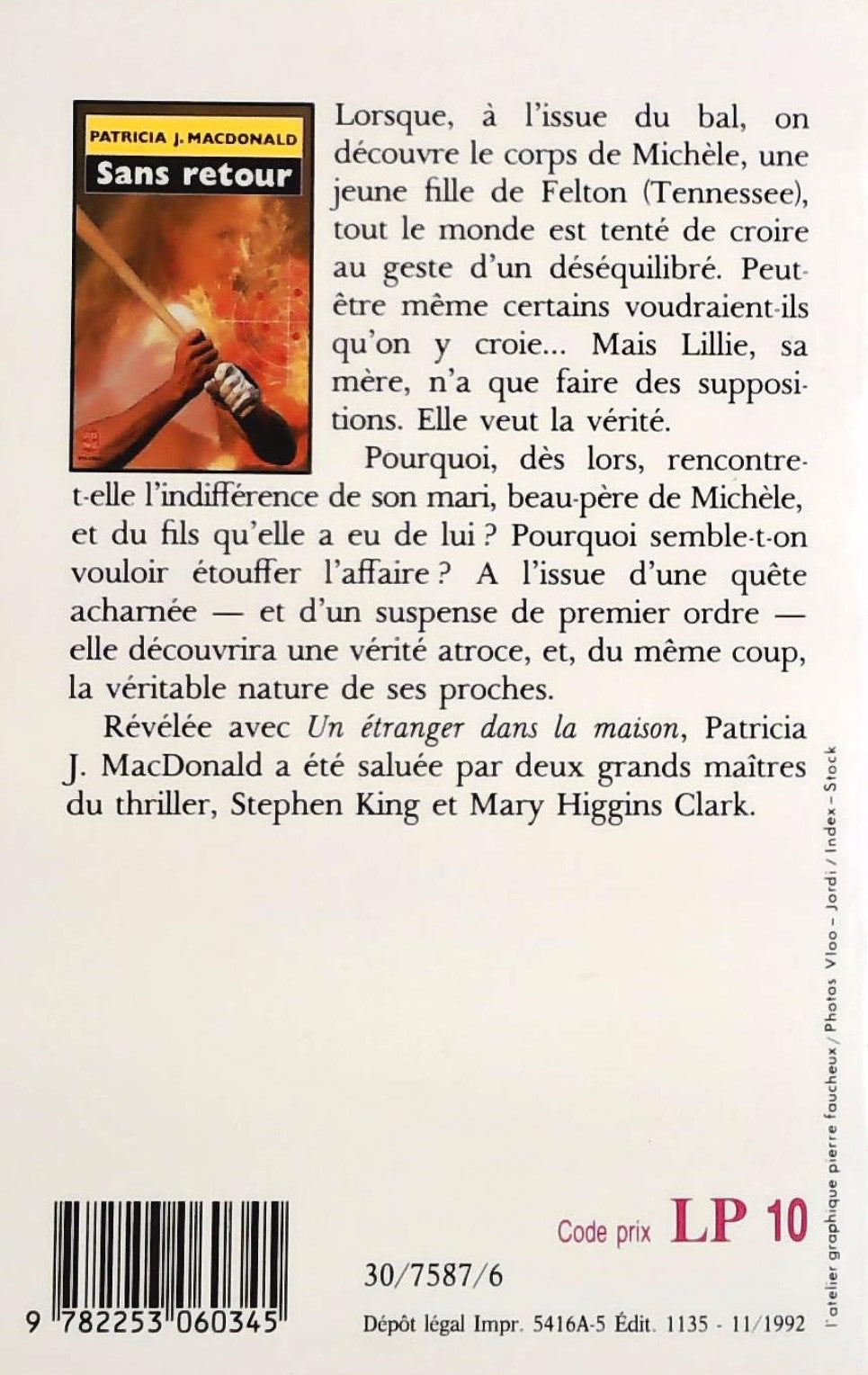 Livre Sans retour - Patricia J.Macdonald (Livre d'occasion) - ISBN 2253060348