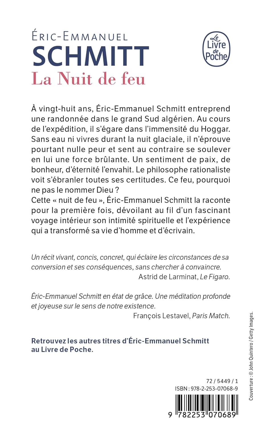 Livre La nuit de feu - Éric-Emmanuel Schmitt (Livre d'occasion) - ISBN 2253070688